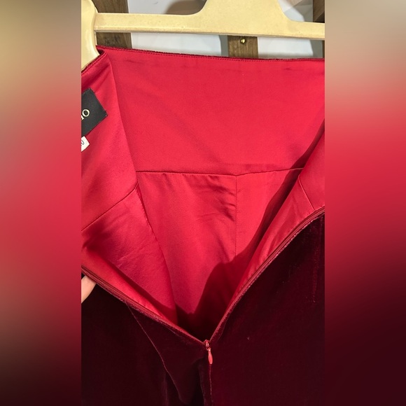 NWT Rasario Silk Velvet High Waisted Trouser Pants Burgundy FR 40 (US 6) - Picture 11 of 14